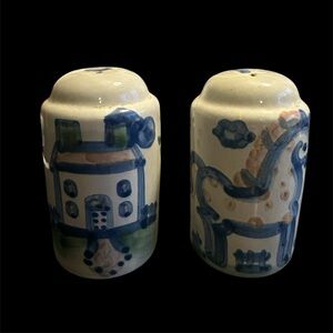 M.A. Hadley Pottery Salt & Pepper 4.5” larger size